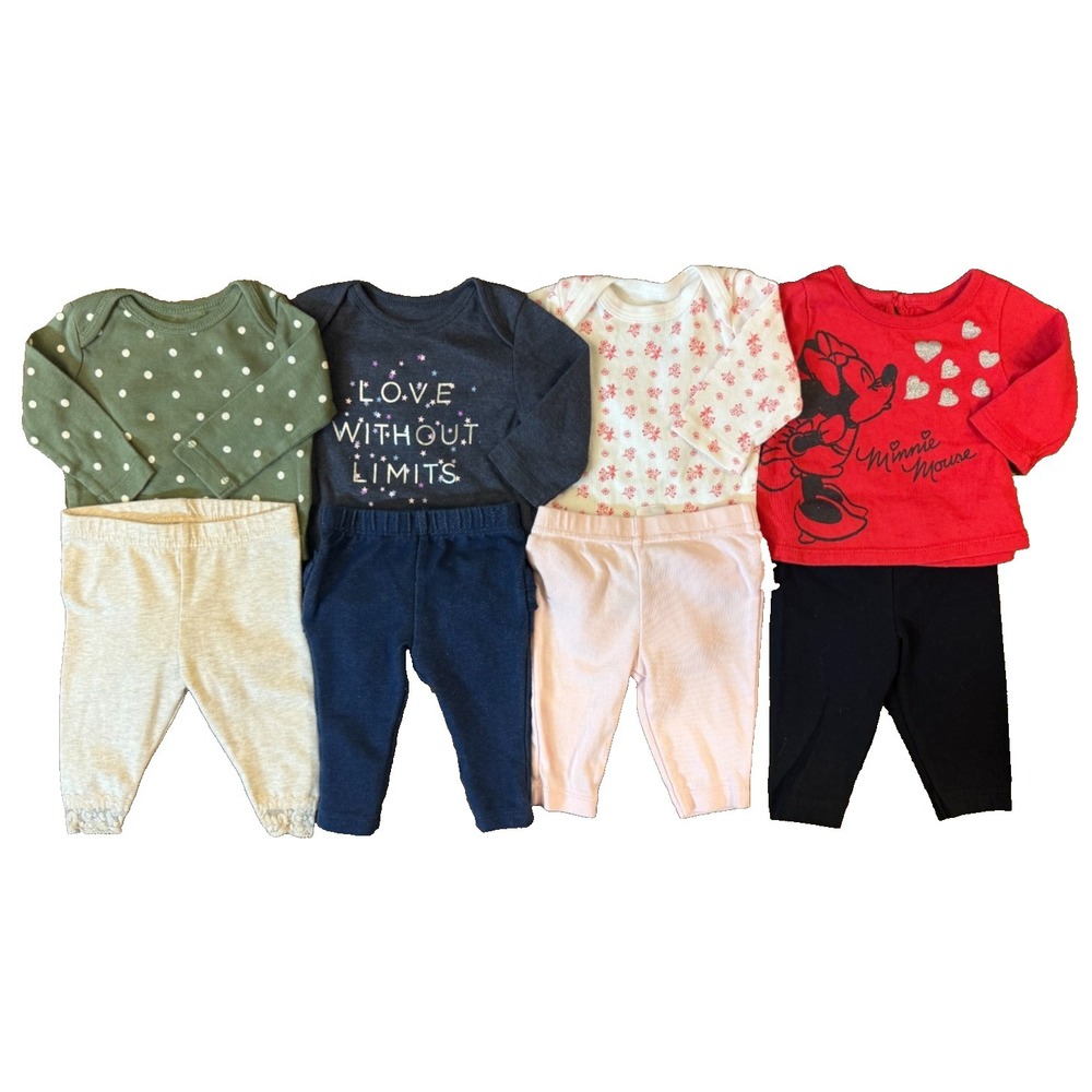Baby Girl Clothes 0/3 Months Pants Bodysuits Shirts Outfits L/S Lot Minnie Mouse